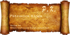 Petrovics Kinga névjegykártya