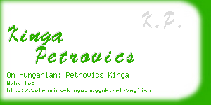 kinga petrovics business card